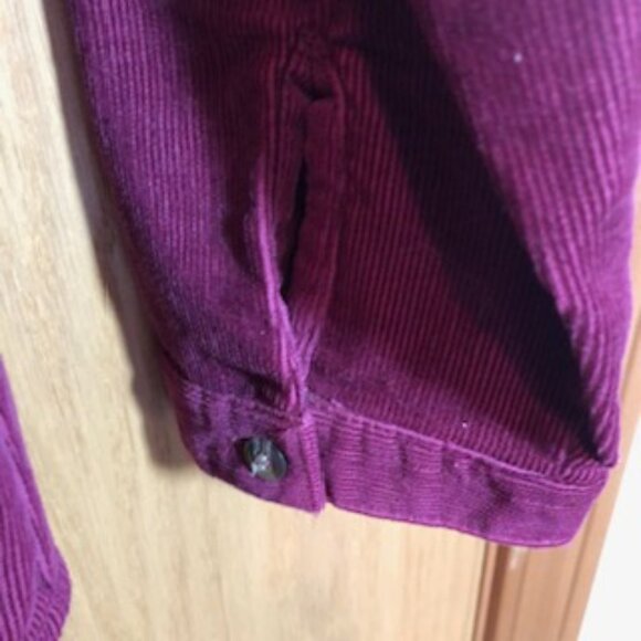 NWOT Vintage Bobbie Brooks Corduroy Shirt Leaf Appliques Maroon Excellent XL - Picture 2 of 7